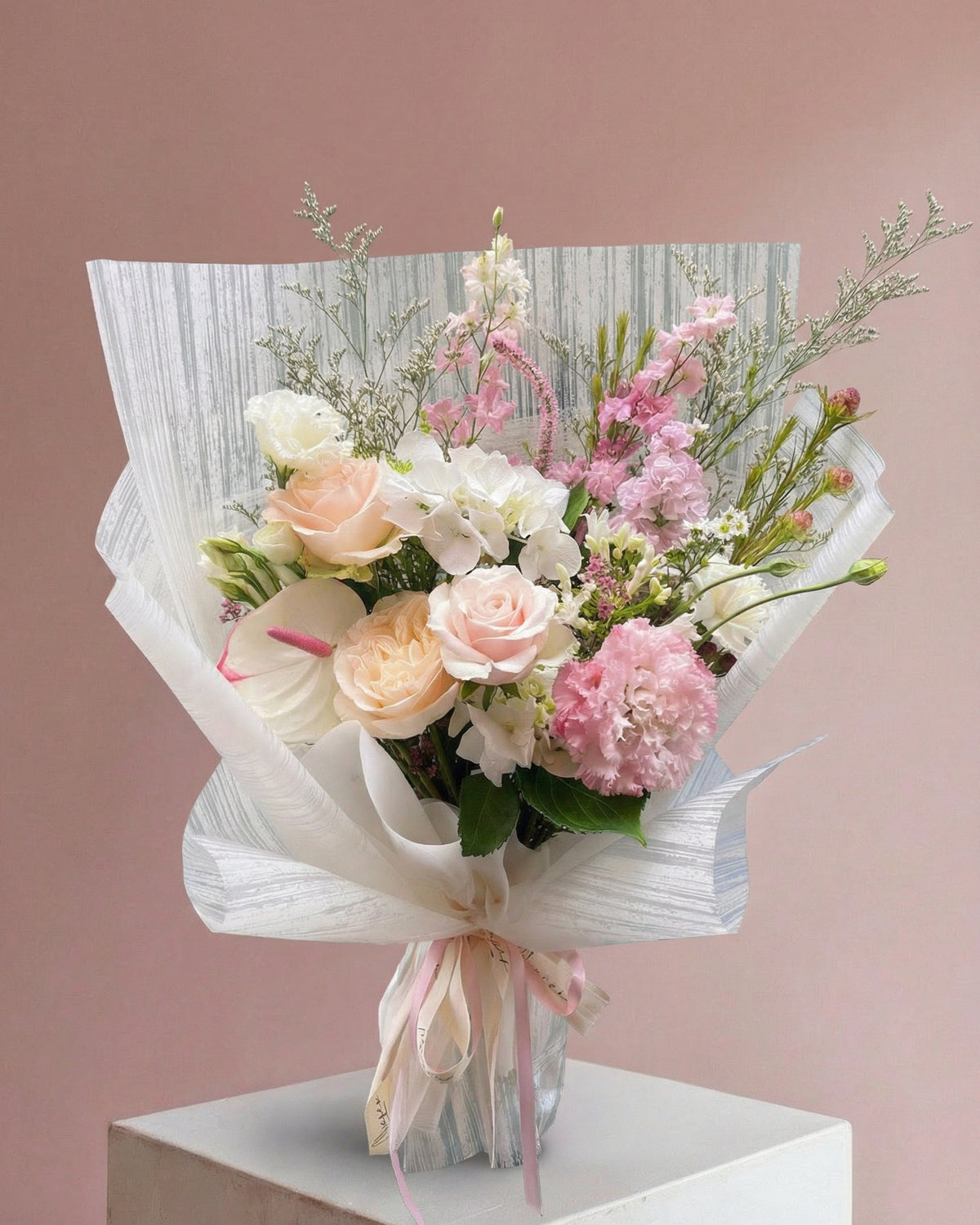 Fresh pastel flower bouquet from Misses Fleuri, Kew florist